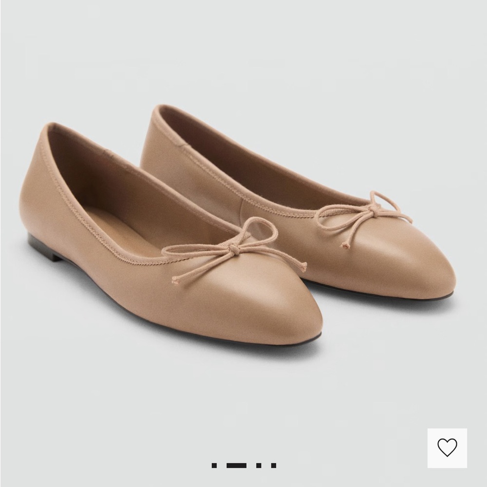 Mango Leather Ballet Flats Tan, 38